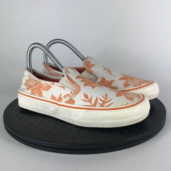 Vans Classic Slip On Ultra Cush Orange/Floral Casual Shoes Women’s Size 7 - Picture 3 of 11